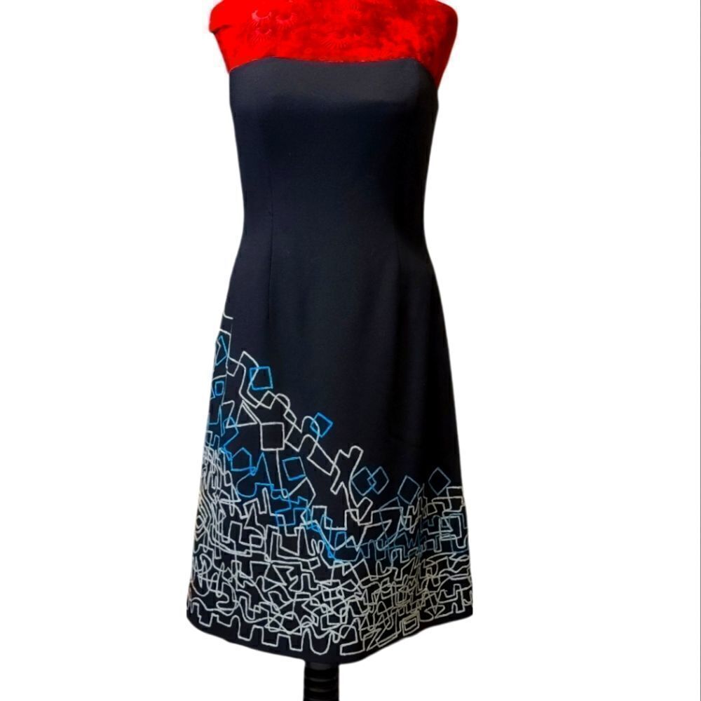 Badgley Mischka Strapless Wool Dress Size 4
